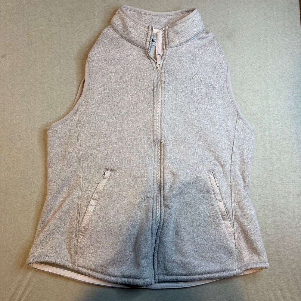 Ridgecut Toughwear Mens Gray Fleece Full Zip Vest Mock Neck Size M outdoor